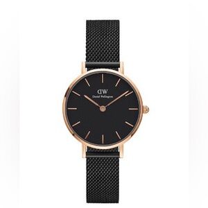 Daniel Wellington Rose Gold and Black Mesh Watch